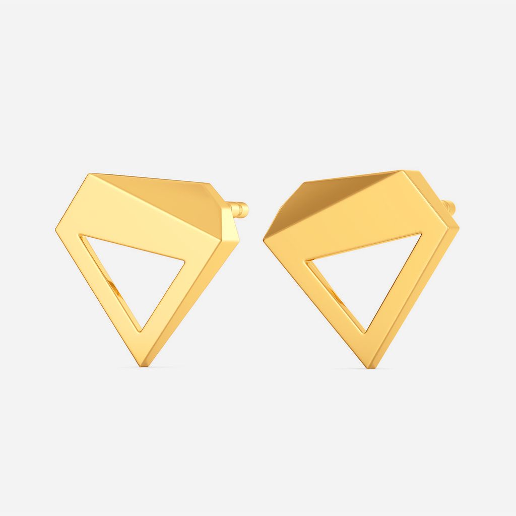 Fit Shaped Gold Earrings