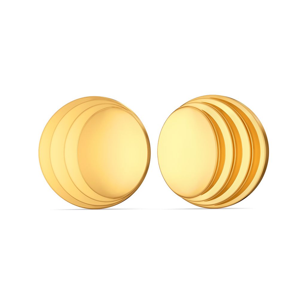 Button Down Gold Earrings