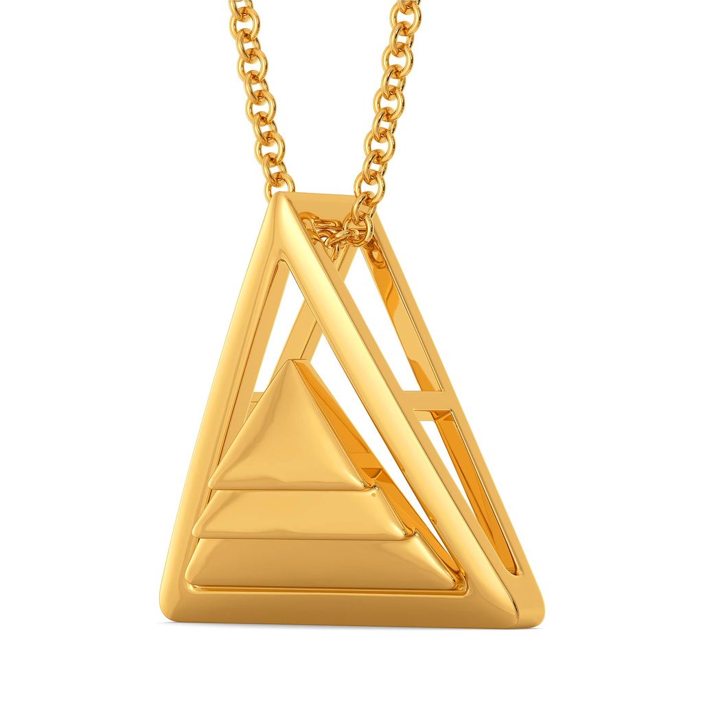 Triangle Ties Gold Pendants