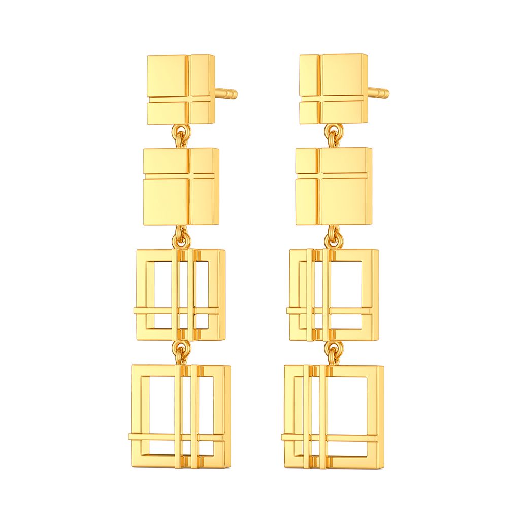 All Checked Out Gold Earrings