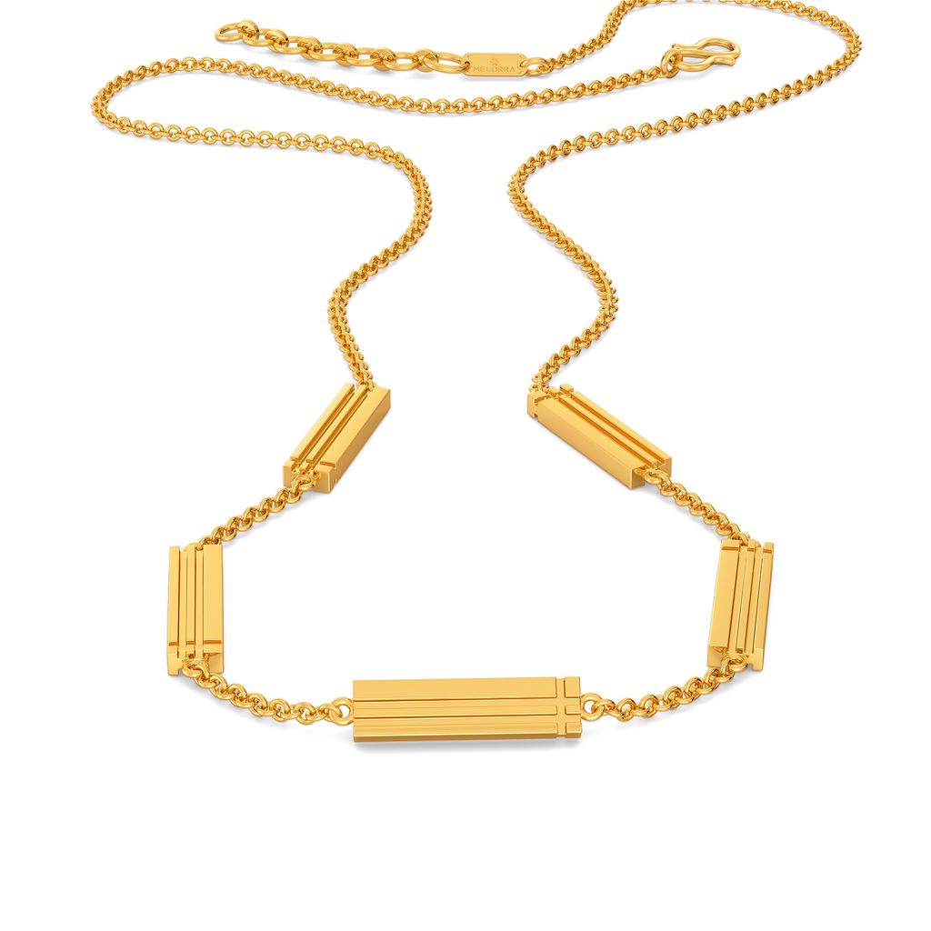 Cool Checks Gold Necklaces