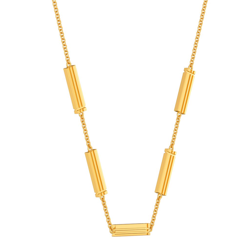 Cool Checks Gold Necklaces