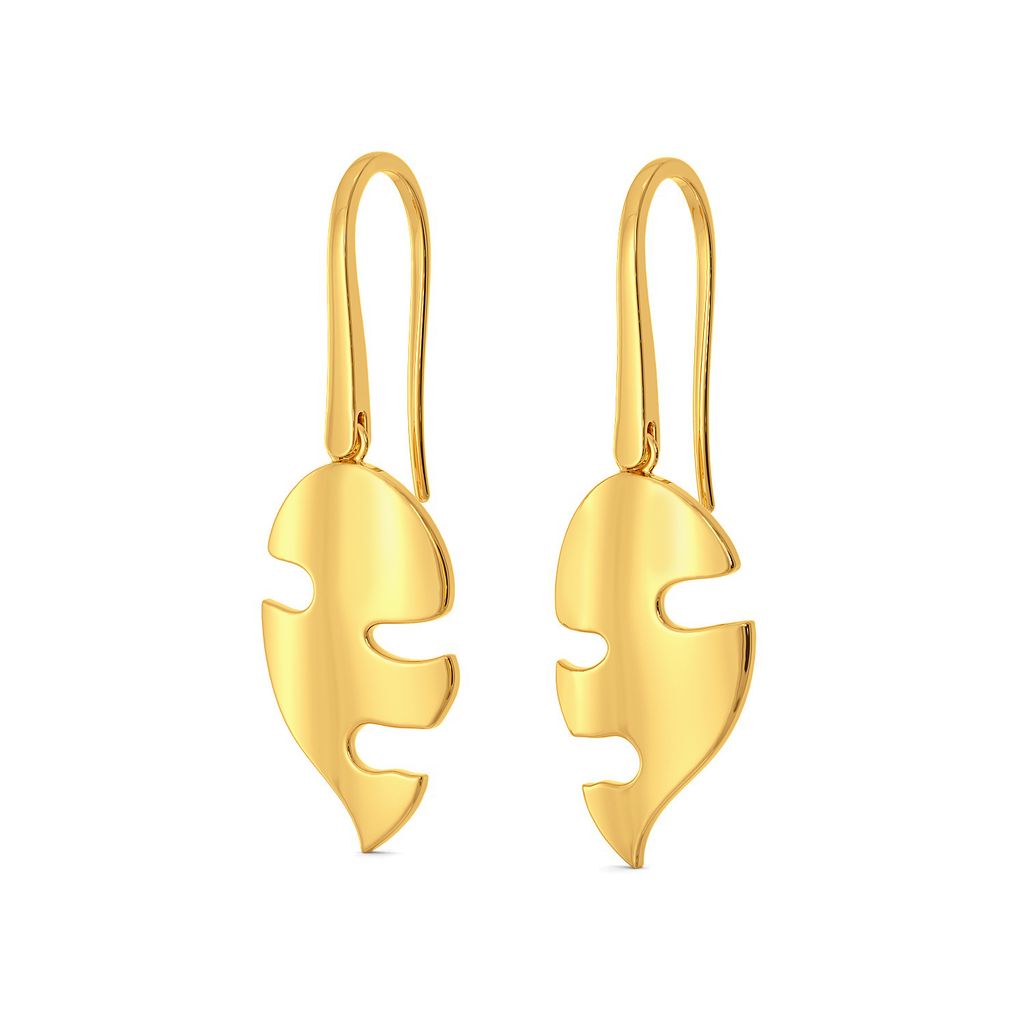 Chief Leaf Dangle Gold Earrings