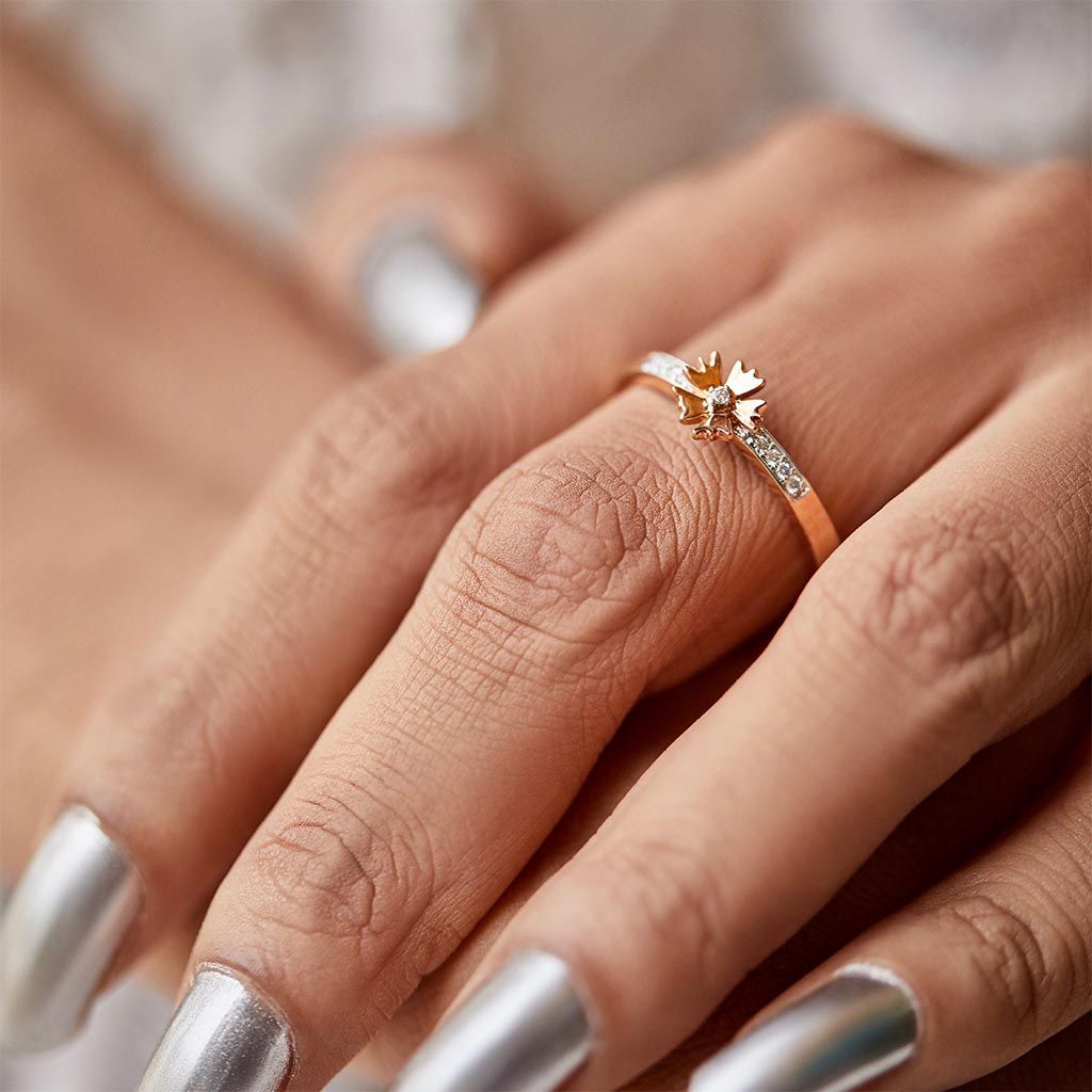 Rosy Daisy Diamond Rings alternate view 1