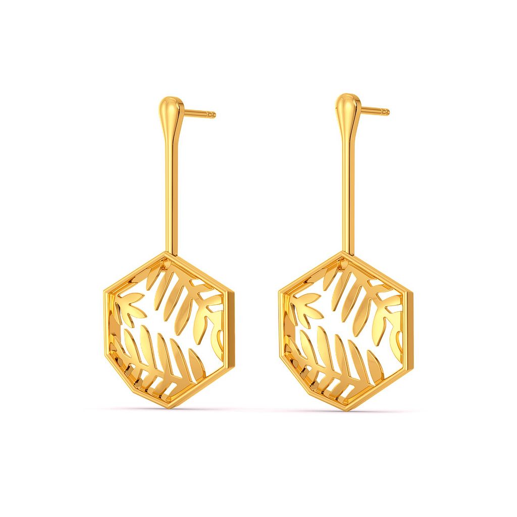 Fun o Fern Gold Earrings
