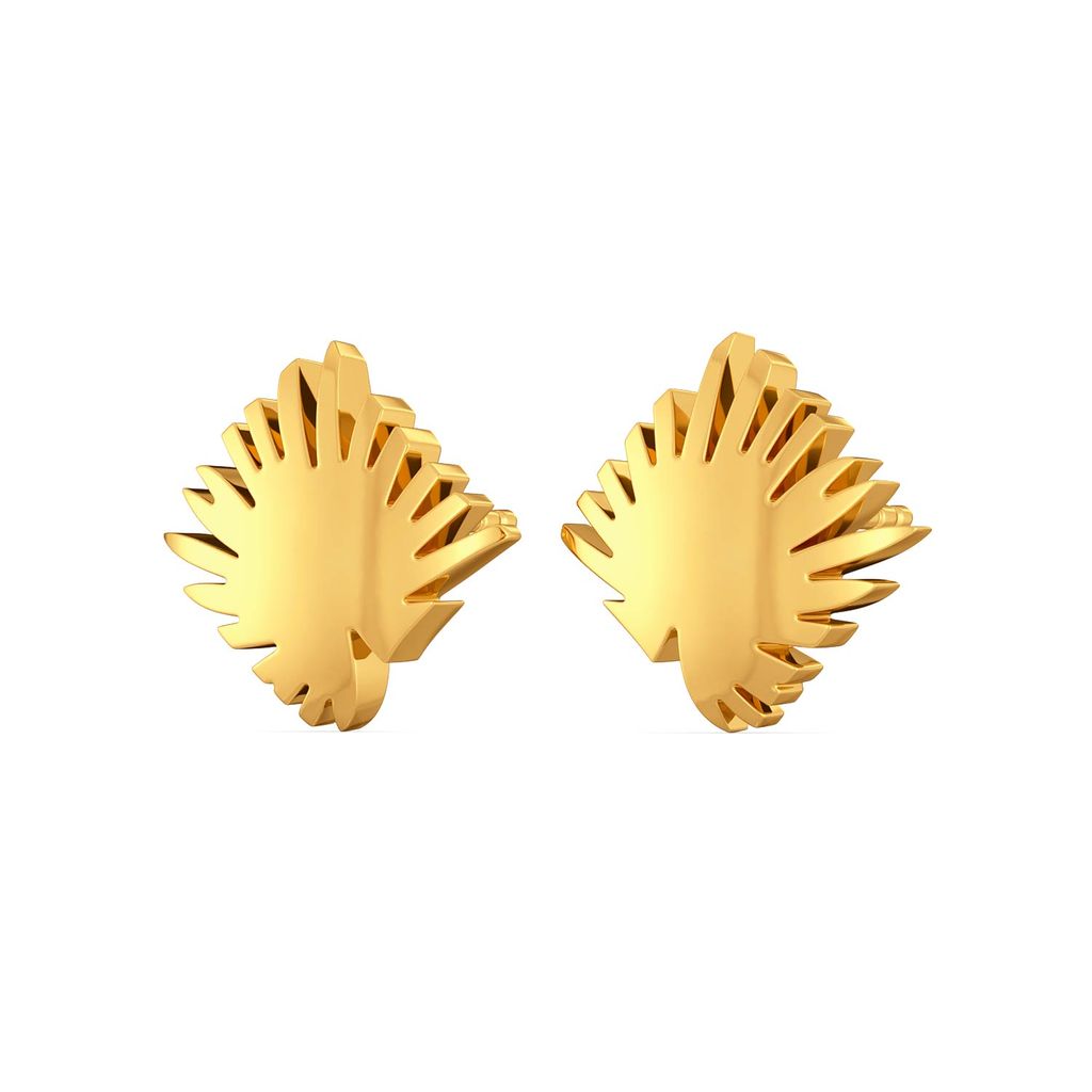 Rhomb Palm Gold Earrings