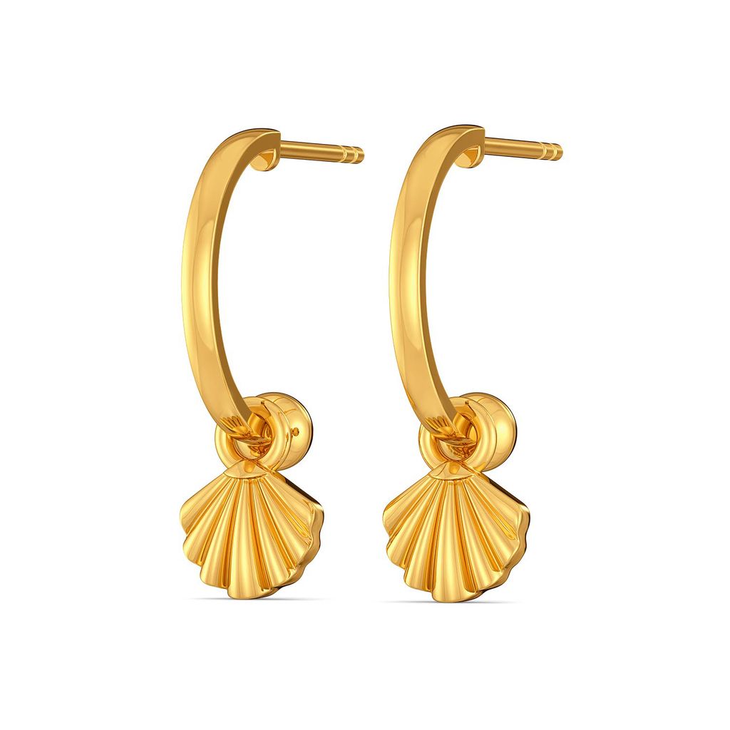 Shell on Shank Gold Earrings