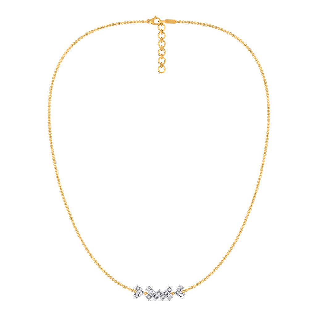Plaid Ful Diamond Necklaces