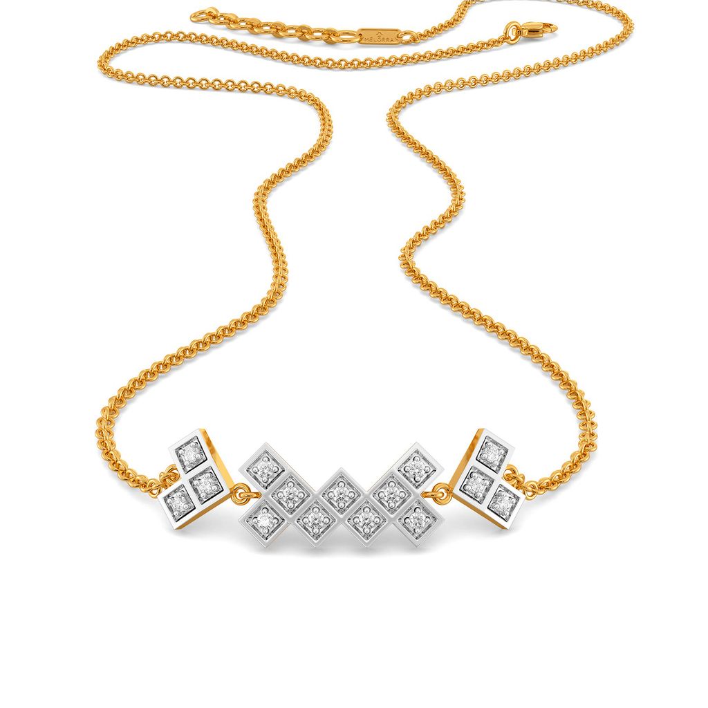Plaid Ful Diamond Necklaces