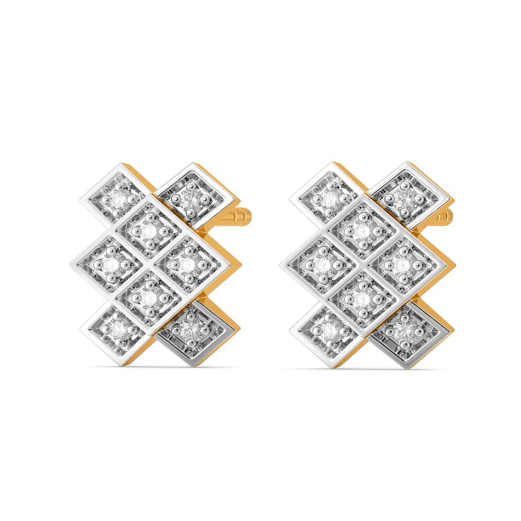 Plaid Perks Diamond Earrings