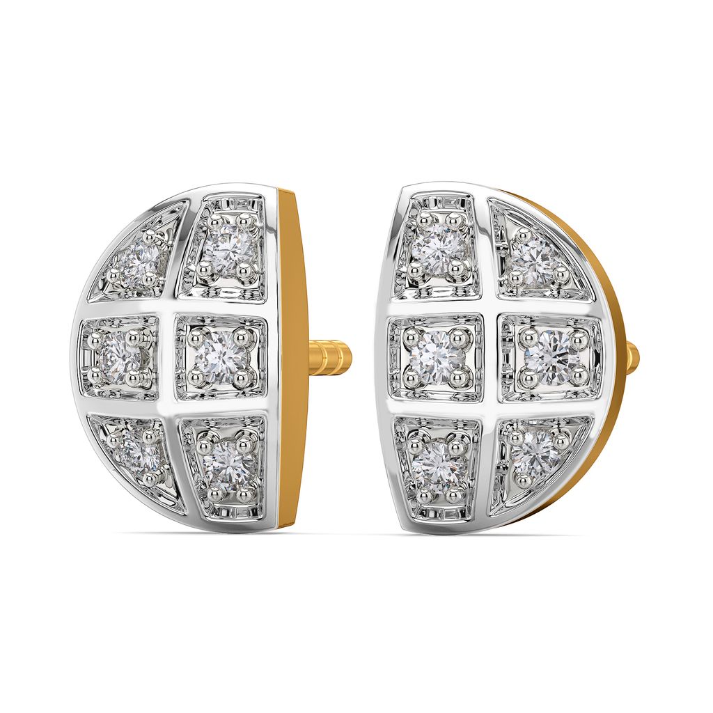 Check on Check Diamond Earrings