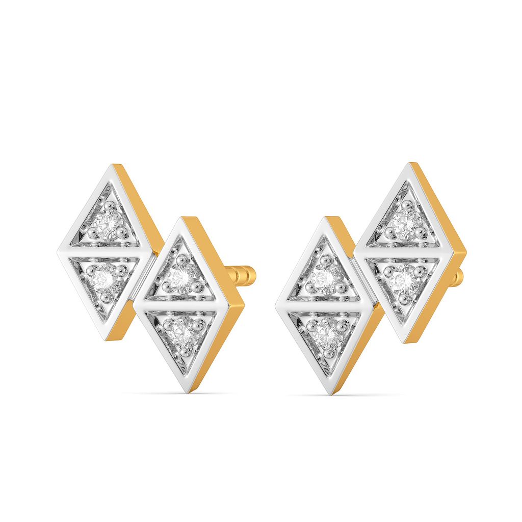 Plaid Power Diamond Earrings