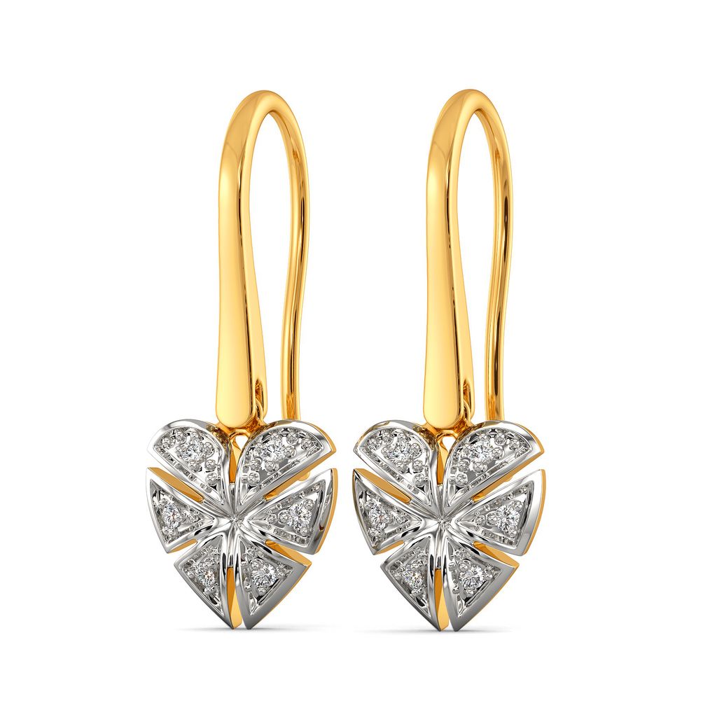 Plaid of Hearts Diamond Earrings