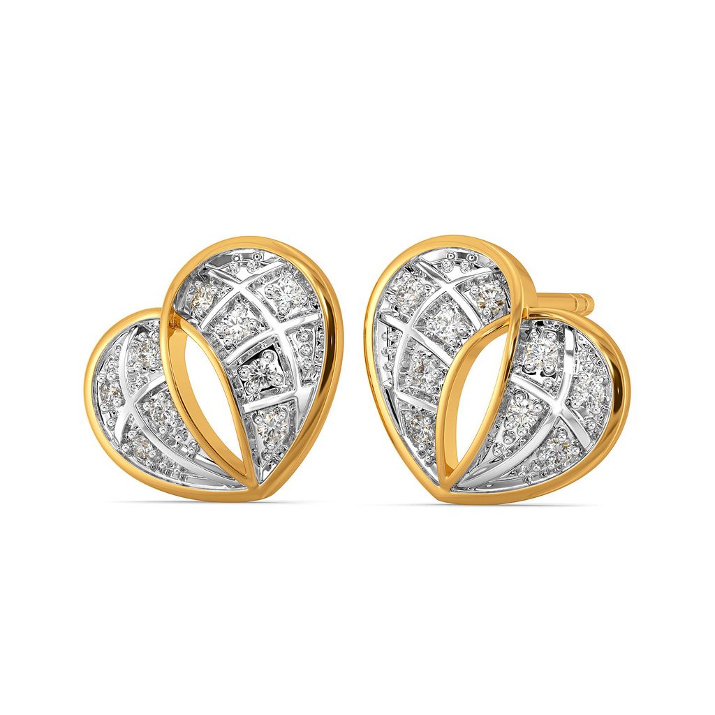 Tartan Heart Diamond Earrings