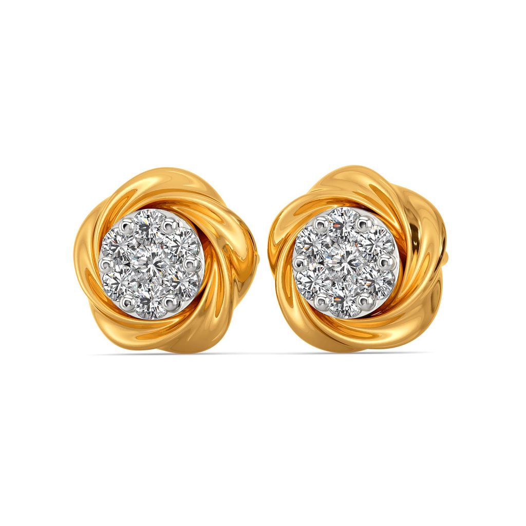 Refined Folds Diamond Earrings