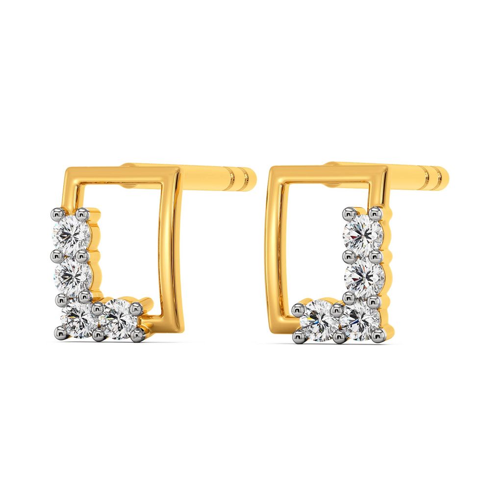 Sail to Square Diamond Earrings