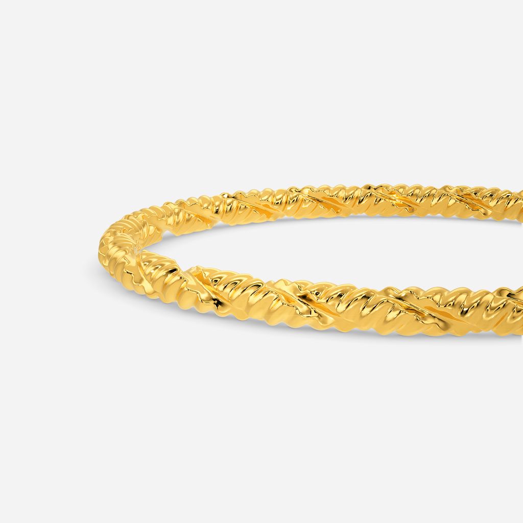 Twisted Hollow Gold Bangles