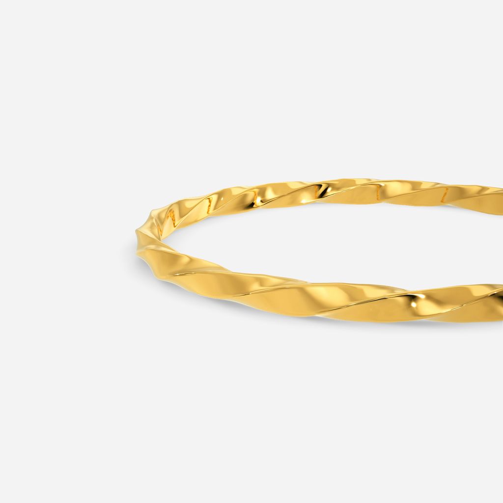 Hammered Hollow Gold Bangles