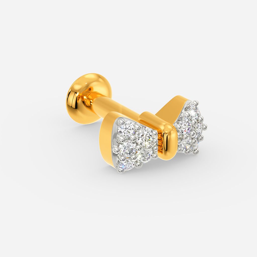 Bow On Diamond Nose Pins