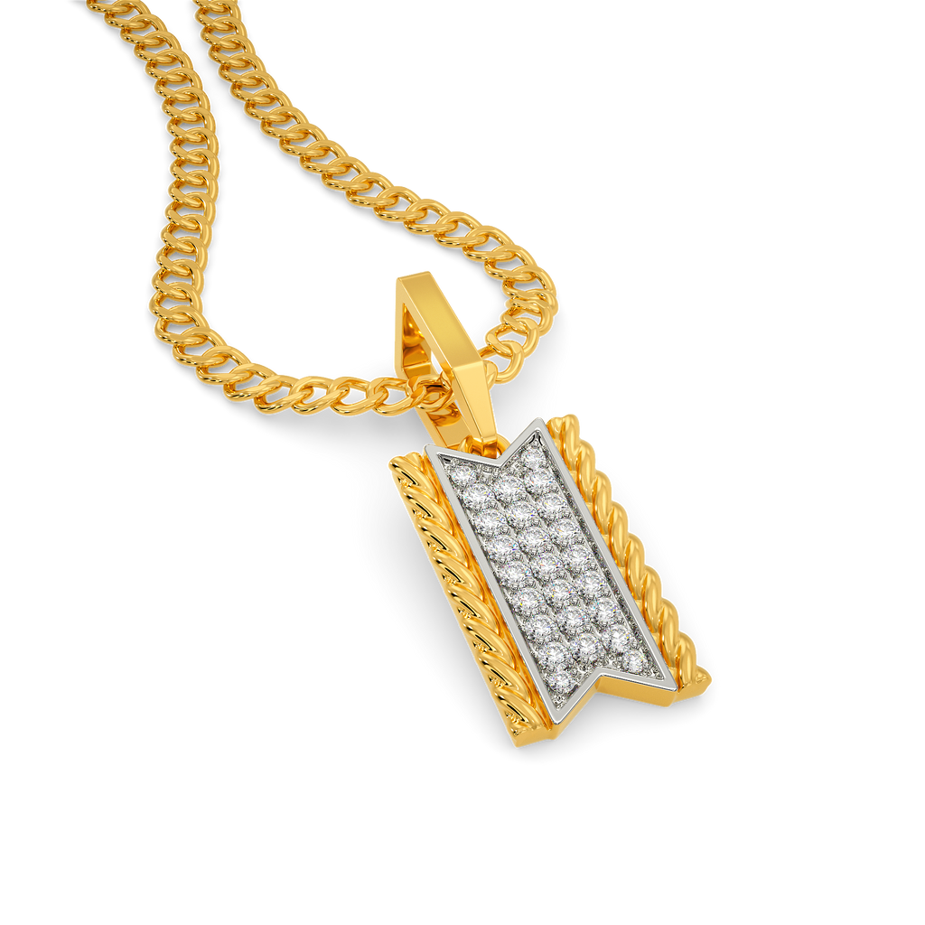 Power Double Diamond Pendants For Men