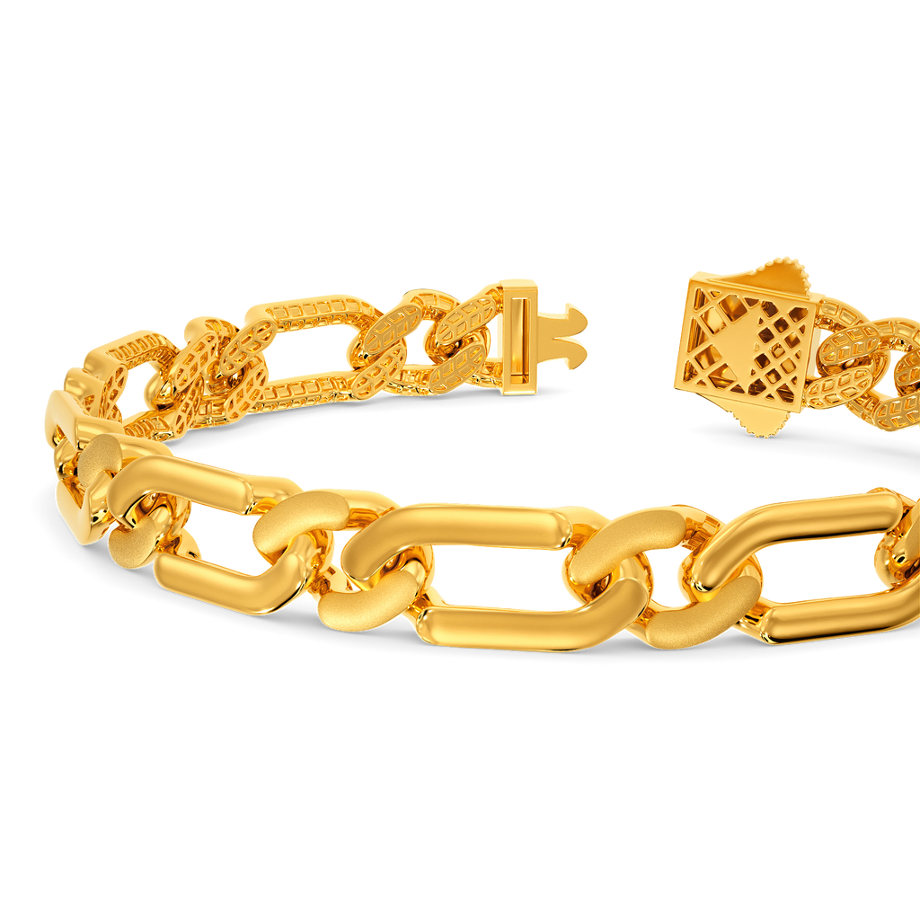Chained Space Gold Bracelets For Men
