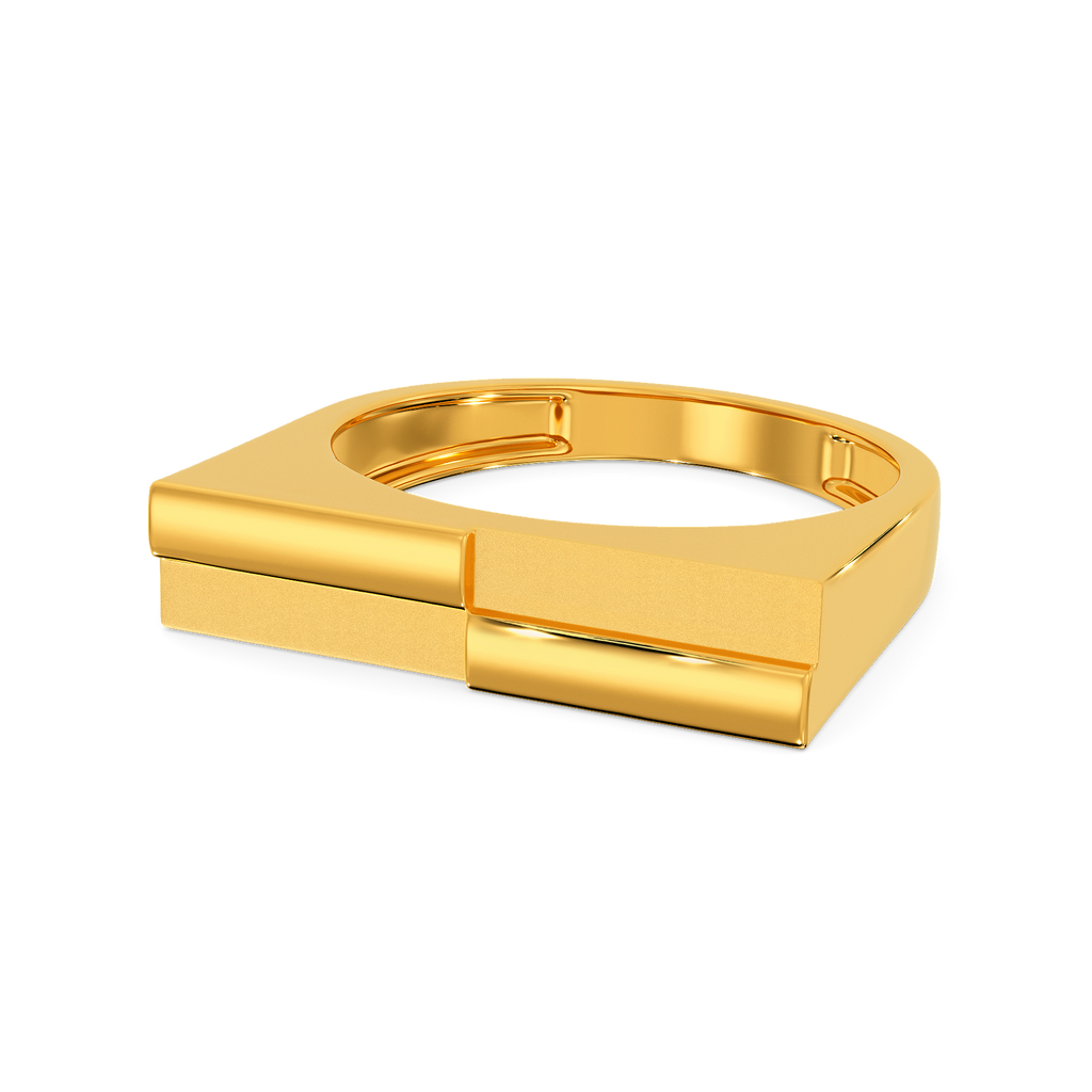 Futuristic Vibes Gold Rings For Men alternate view 2