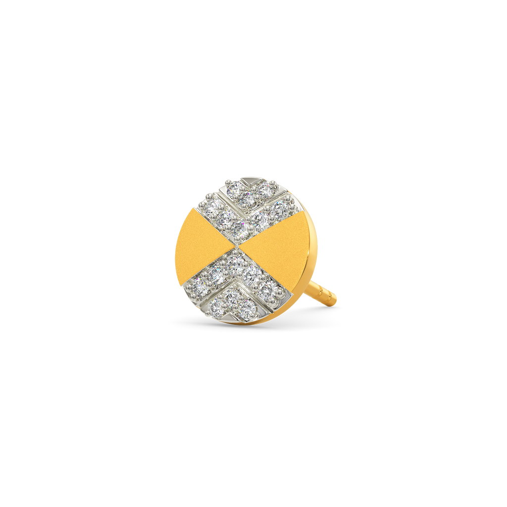 Tri Sphere Diamond Earrings For Men