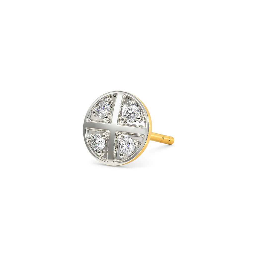 Hip Cross Diamond Earrings For Men