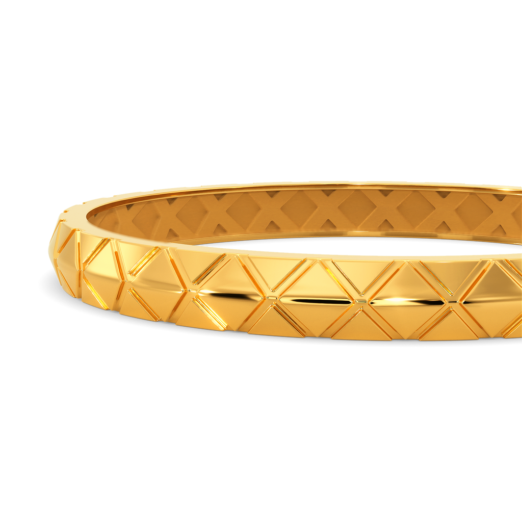 Crosshatch Weave Gold Bangles For Men