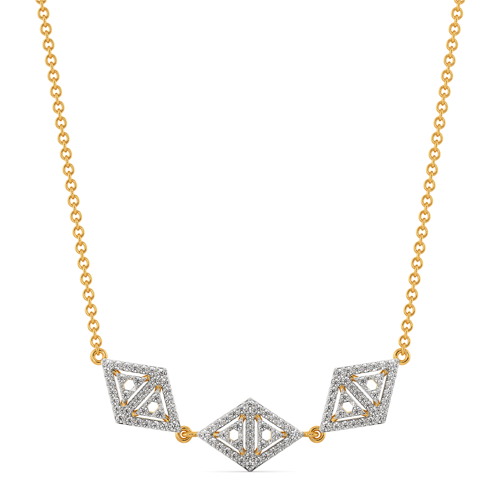 Retro Chequers Diamond Necklaces