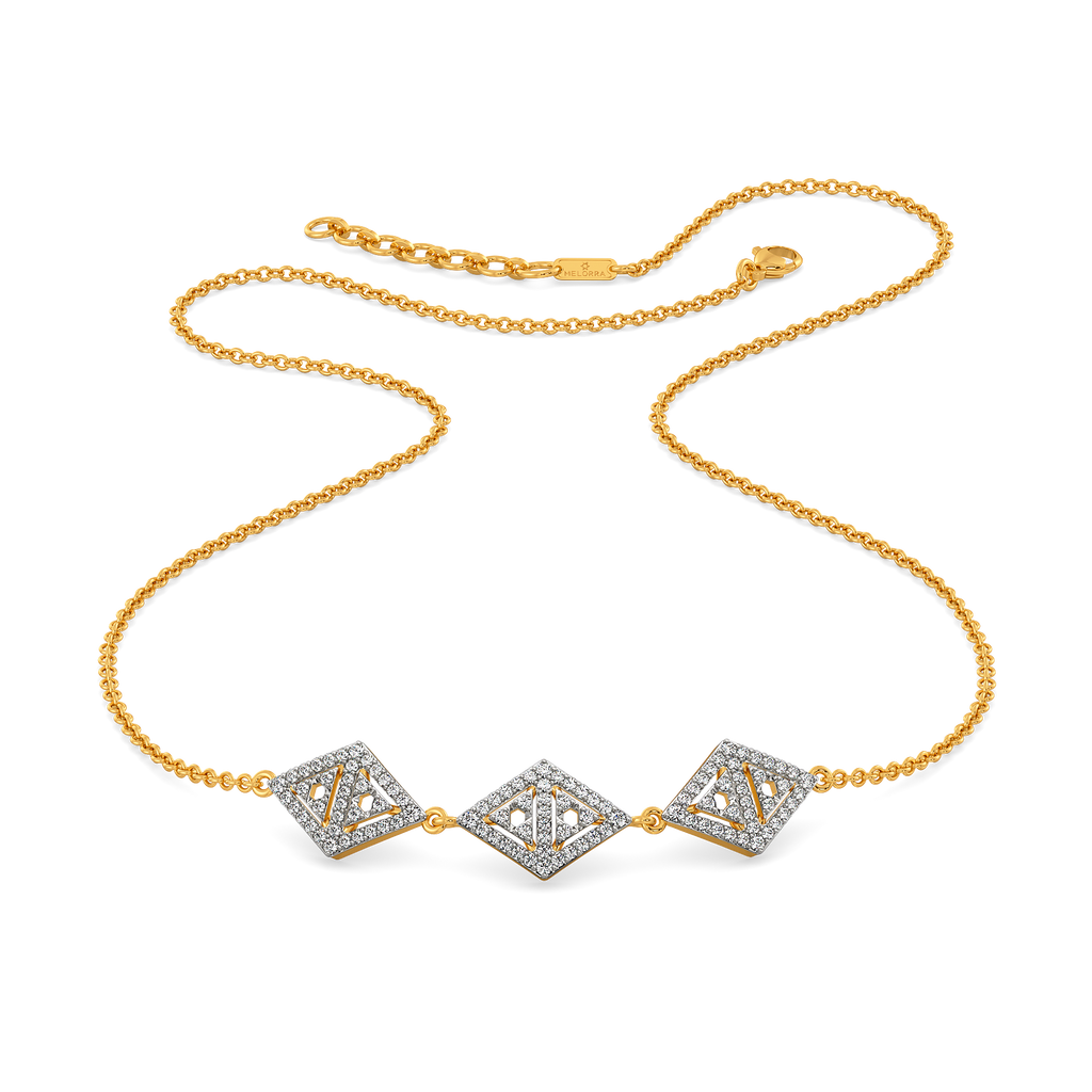 Retro Chequers Diamond Necklaces