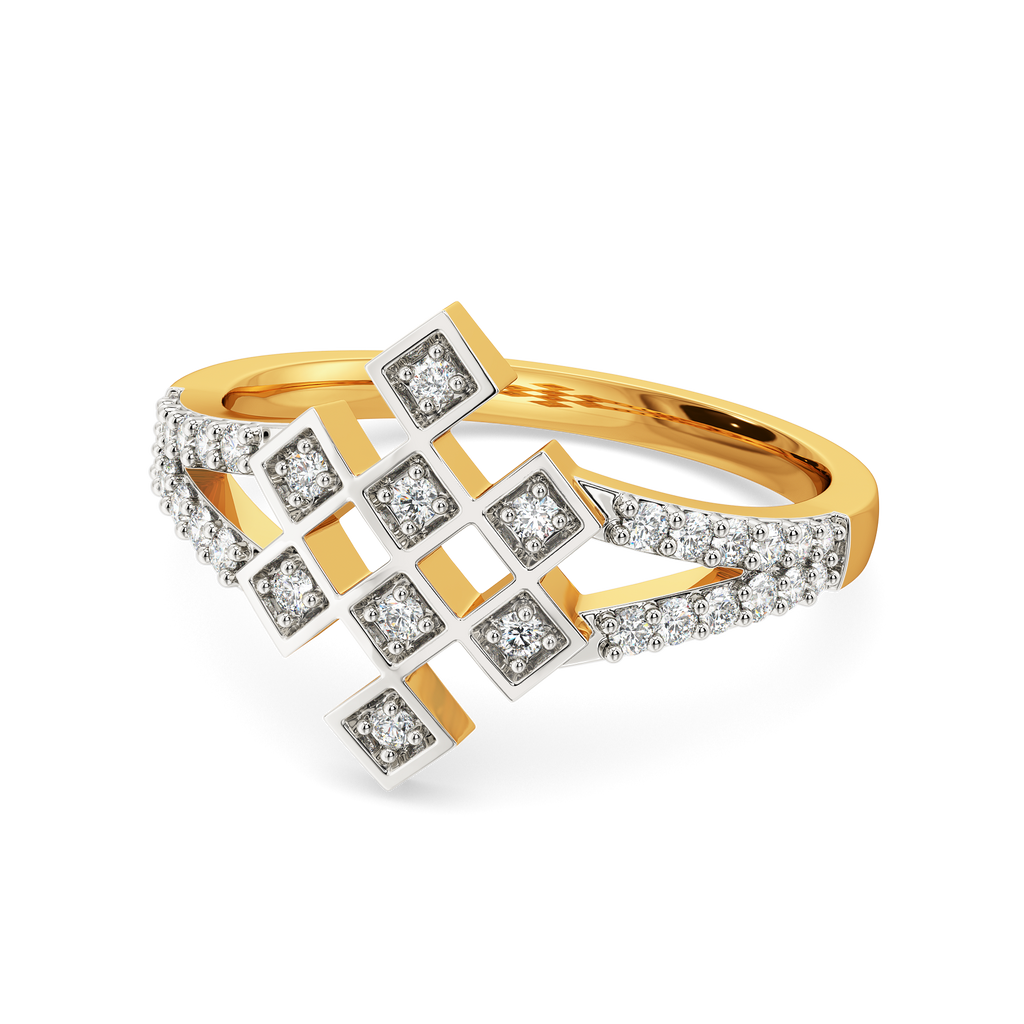 Structured Checks Diamond Rings alternate view 2