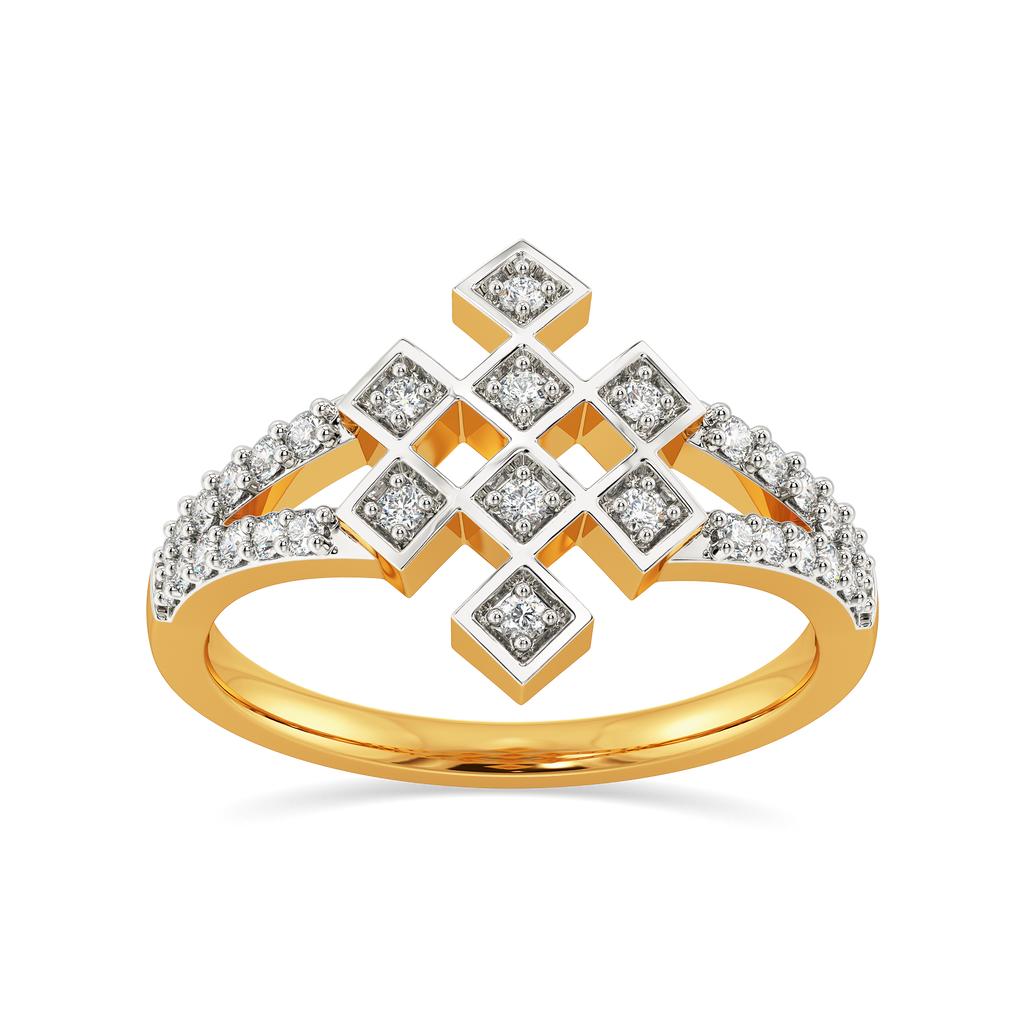 Structured Checks Diamond Rings alternate view 3