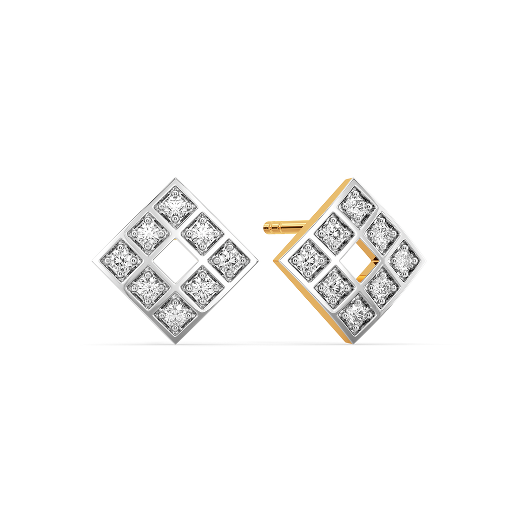 Checks in the Box Diamond Earrings