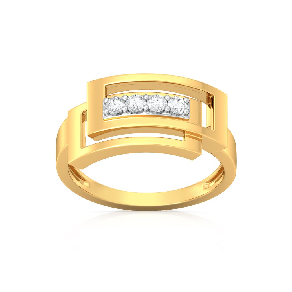 Double Edge Diamond Rings alternate view 3