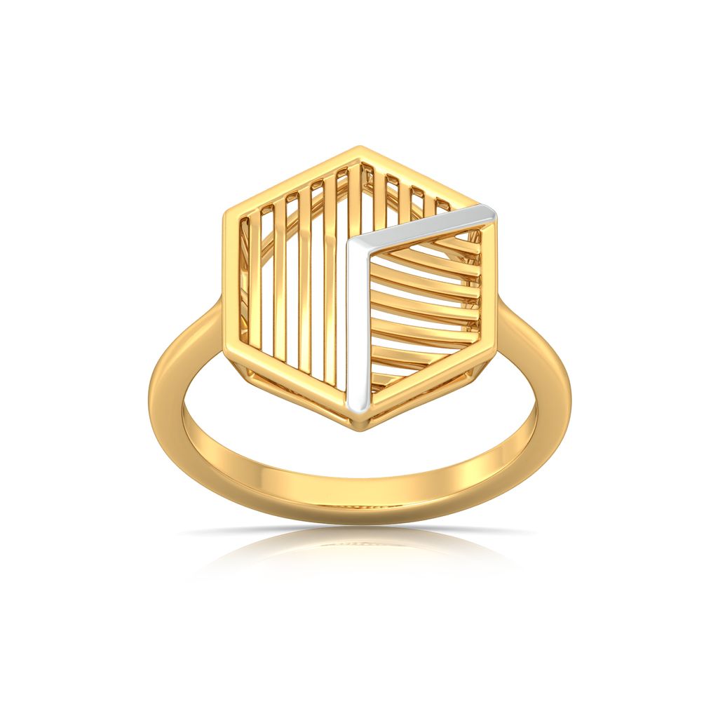 Hexa-Face Gold Rings alternate view 3