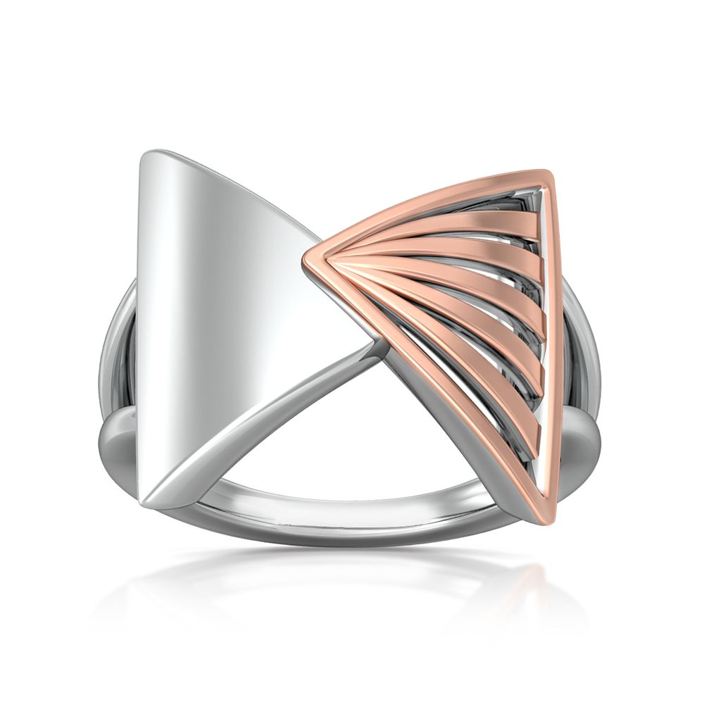 Triangular Drift Gold Rings alternate view 3