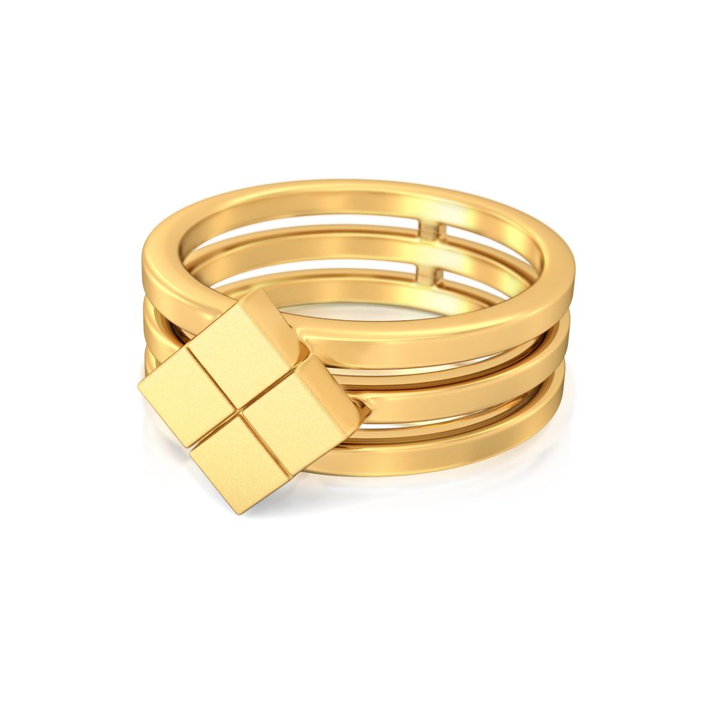Tetracube Gold Rings image