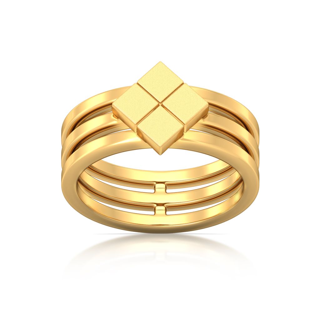 Tetracube Gold Rings alternate view 3