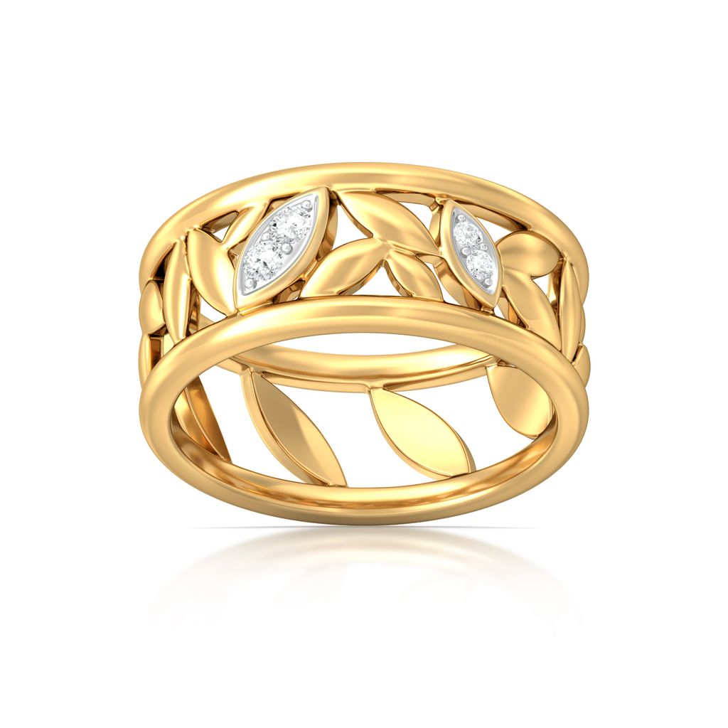 Leaves of Paradise Diamond Rings alternate view 3