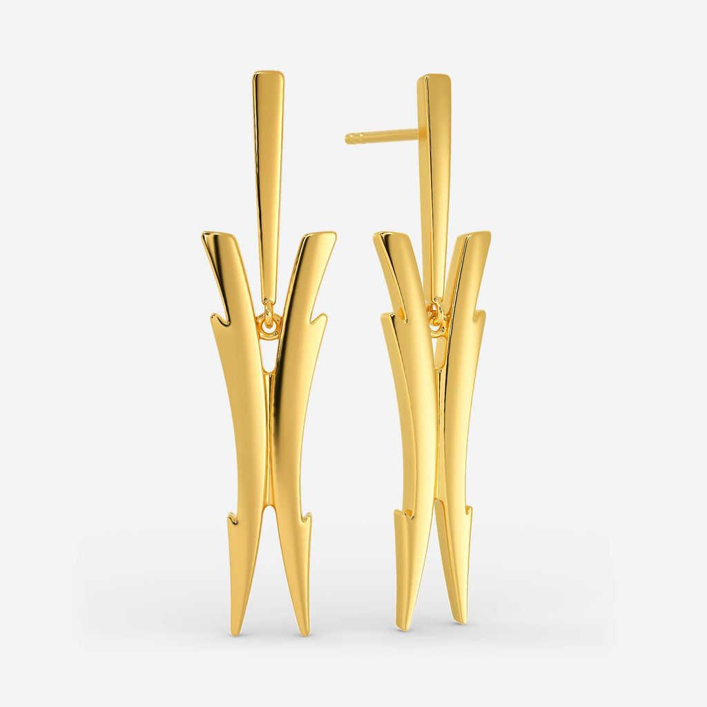 Bold Bolts Gold Earrings