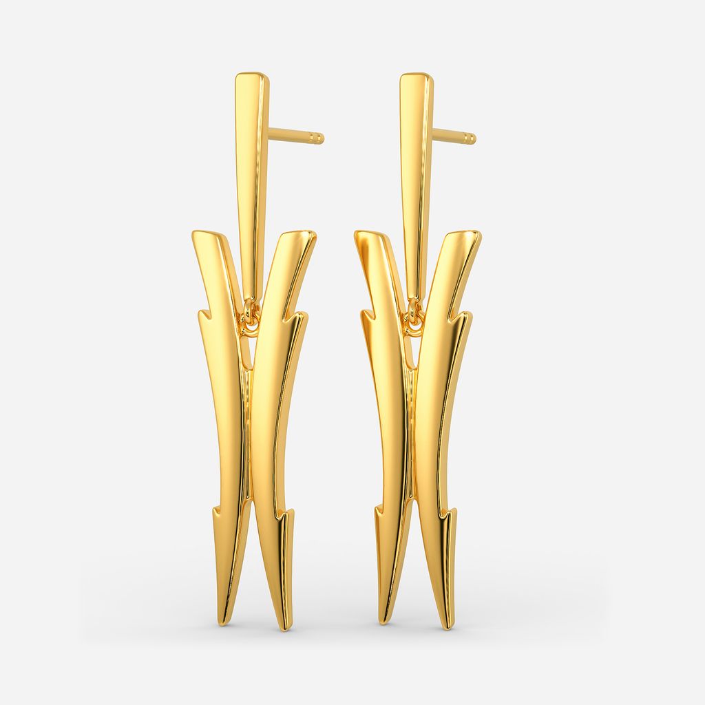 Bold Bolts Gold Earrings