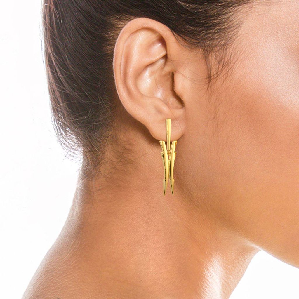 Bold Bolts Gold Earrings