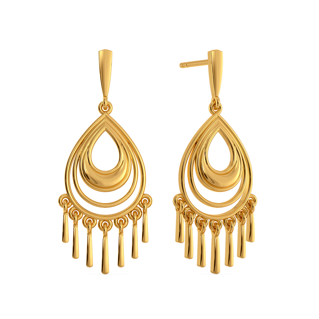 Nazaakat Drops Gold Earrings