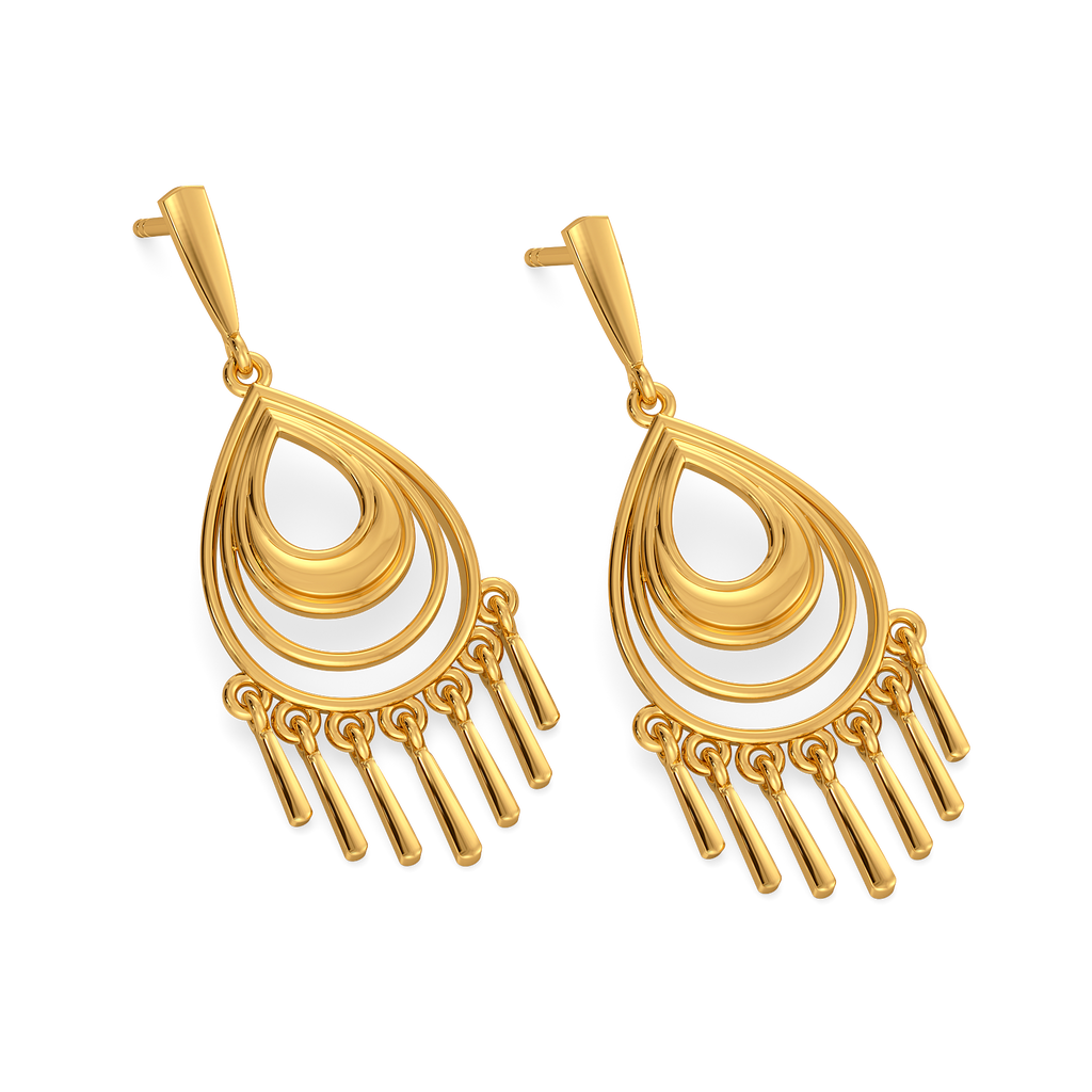 Nazaakat Drops Gold Earrings
