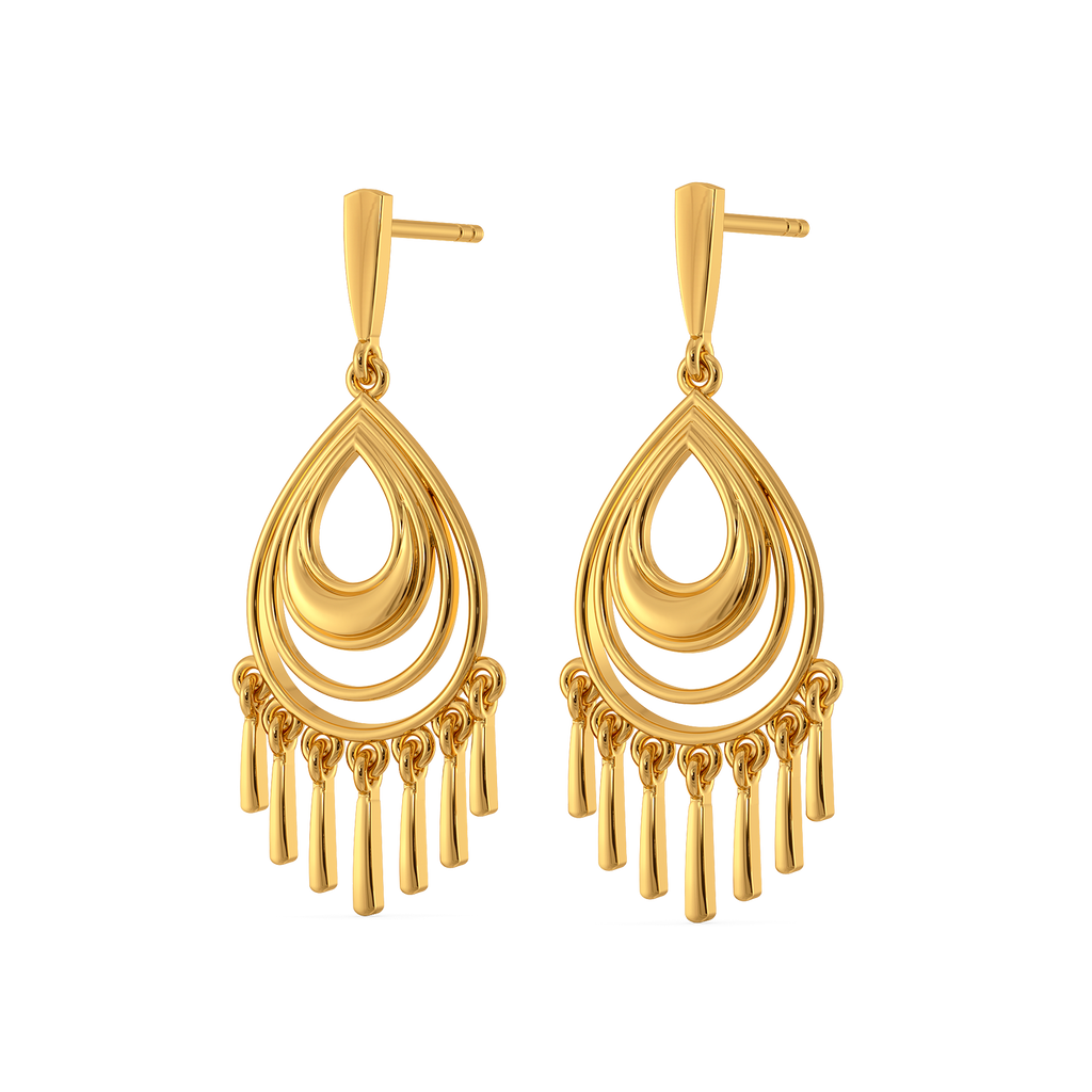 Nazaakat Drops Gold Earrings