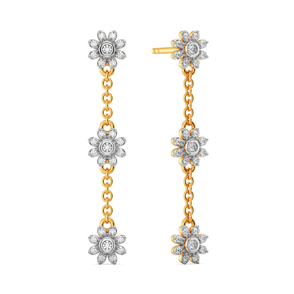 Whimsical Chintz Diamond Earrings