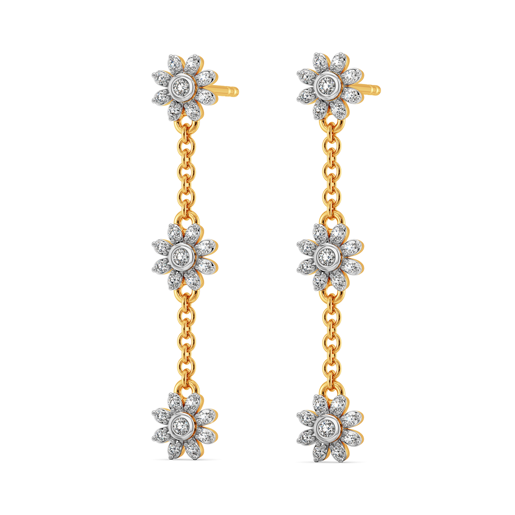 Whimsical Chintz Diamond Earrings