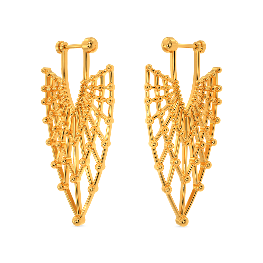 Mesh Shine Gold Earrings