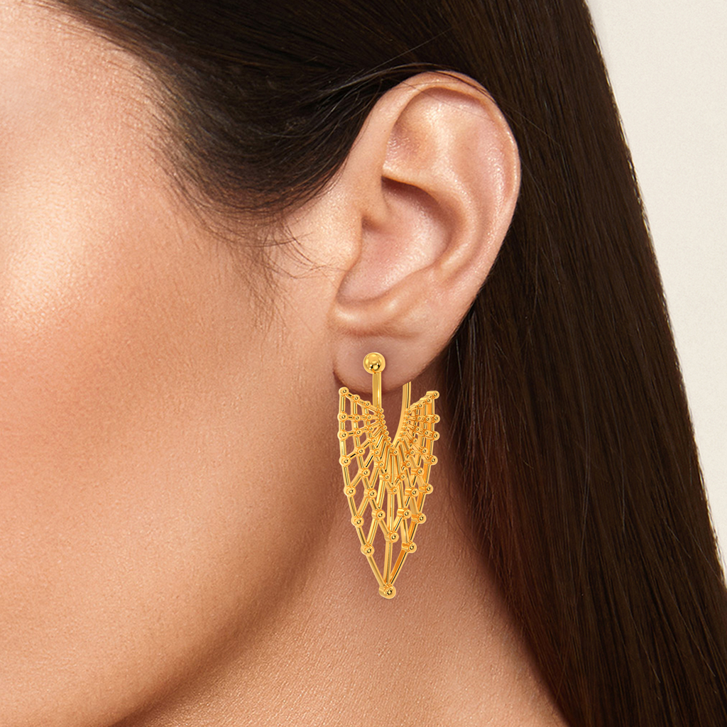 Mesh Shine Gold Earrings